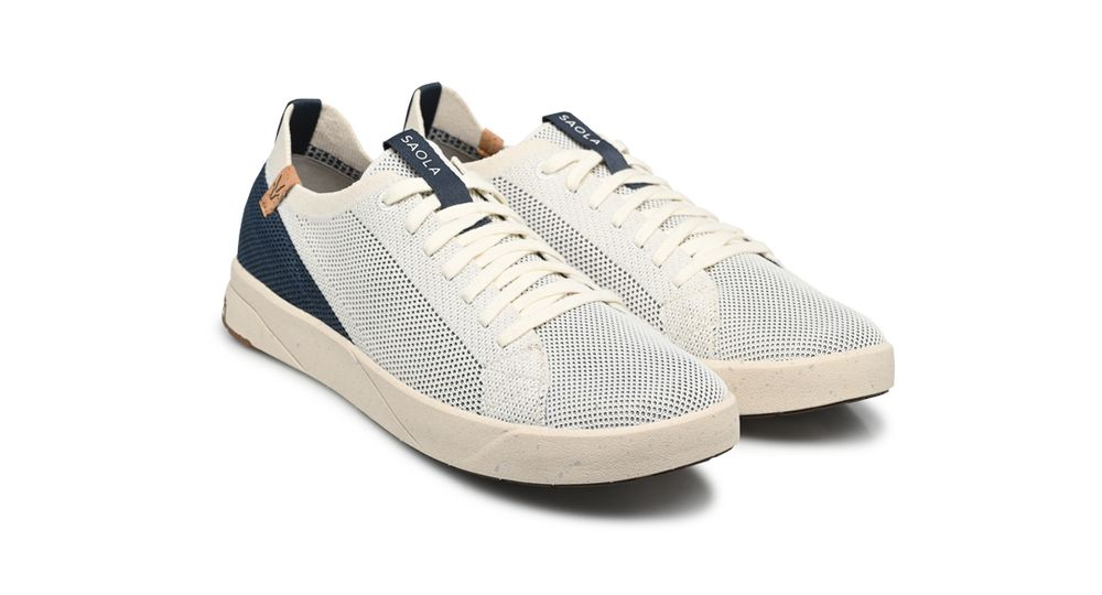 Cannon Knit 2.0 White Navy - Chaussures | Saola