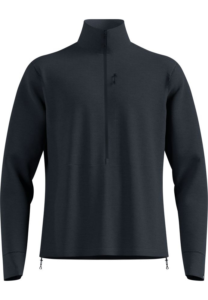Polaire Grid Fleece 1/2 Zip Black Melange