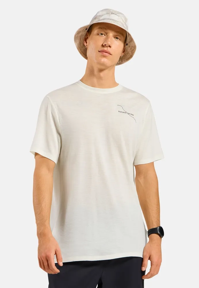 T-Shirt Merino 160 Postcards Gardenia - Tee Shirt Mc | Odlo