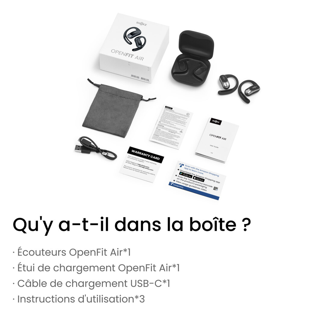 Openfit Air Noir - Casques Audio | Shokz