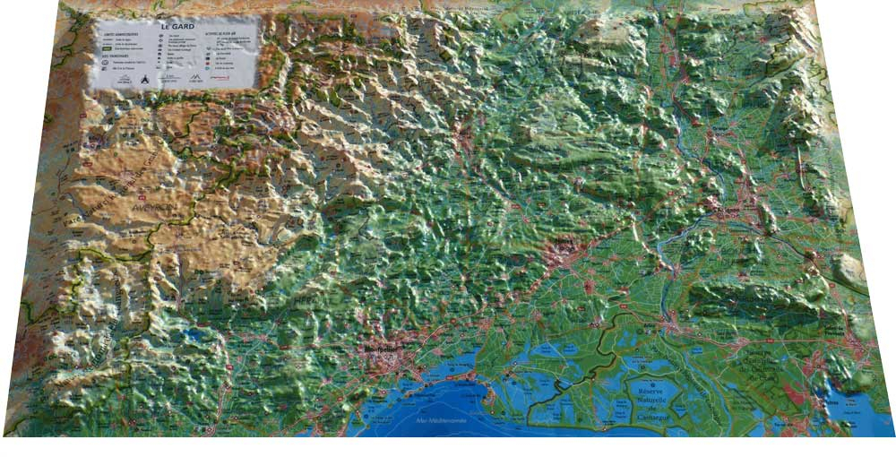 Le Gard - Cartes | 3dmap