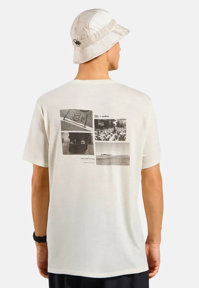 T-Shirt Merino 160 Postcards Gardenia - Tee Shirt Mc | Odlo