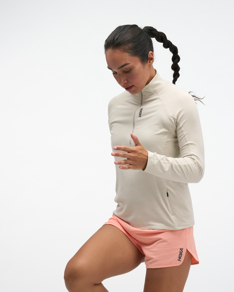 T-Shirt Femme Skyform Rock Grey Htr - Tee Shirt Ml | Hoka