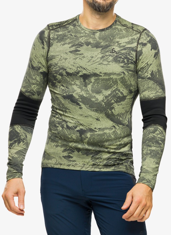 Whistler Eco Bl Top Crew Neck L/s Olivine Black - Tee Shirt Ml | Odlo