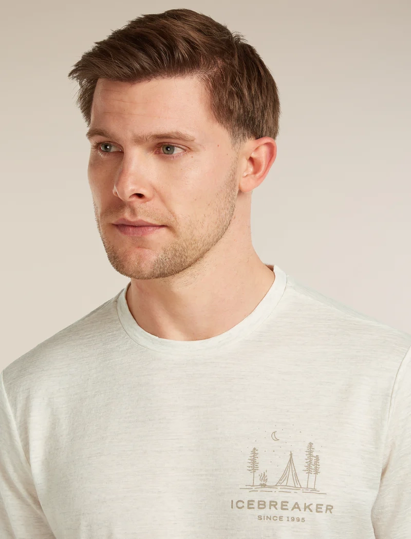 M Mer 150 Tech Lite Ss T-shirt Peaceful Pass Ecru Hthr - Tee Shirt Mc