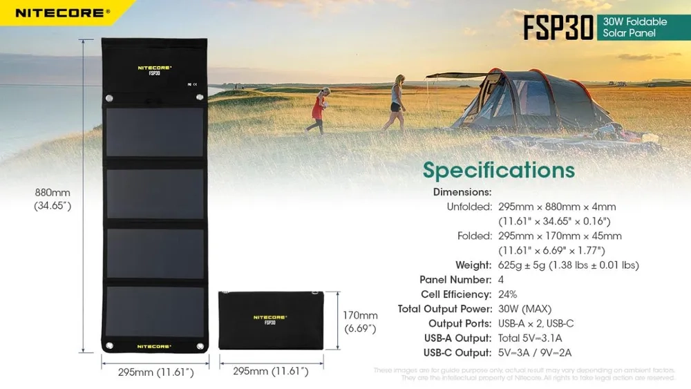 Panneau Solaire Pliant 30W - Ipx5