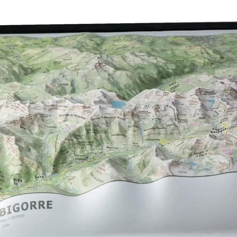 Carte En Relief Pic Du Midi Bigorre | Deniveles Editions