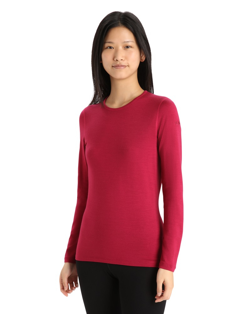 T-shirt Femme Ml 260 Tech Crewe Cherry - Tee Shirt Ml | Icebreaker