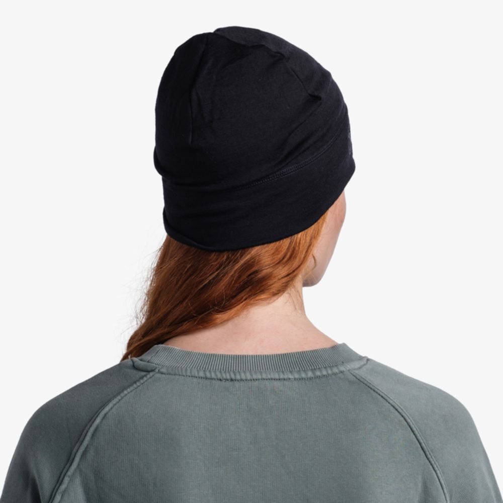 Bonnet Merino Lightweight Solid Black - Bonnet | Buff