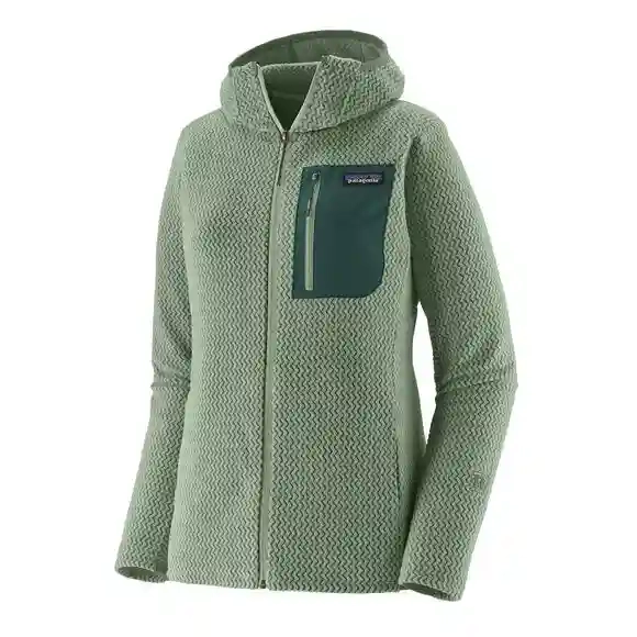 Veste Polaire A Capuche Femme R1 Air Ellwood Green | Patagonia