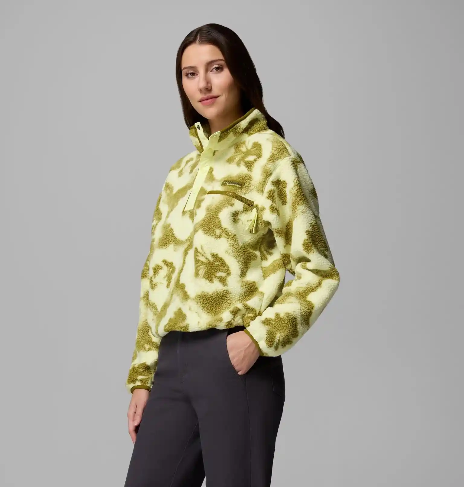 Polaire Femme Helvetia II Printed Cropped Citron Haze Sprayflower - Polaire | Columbia