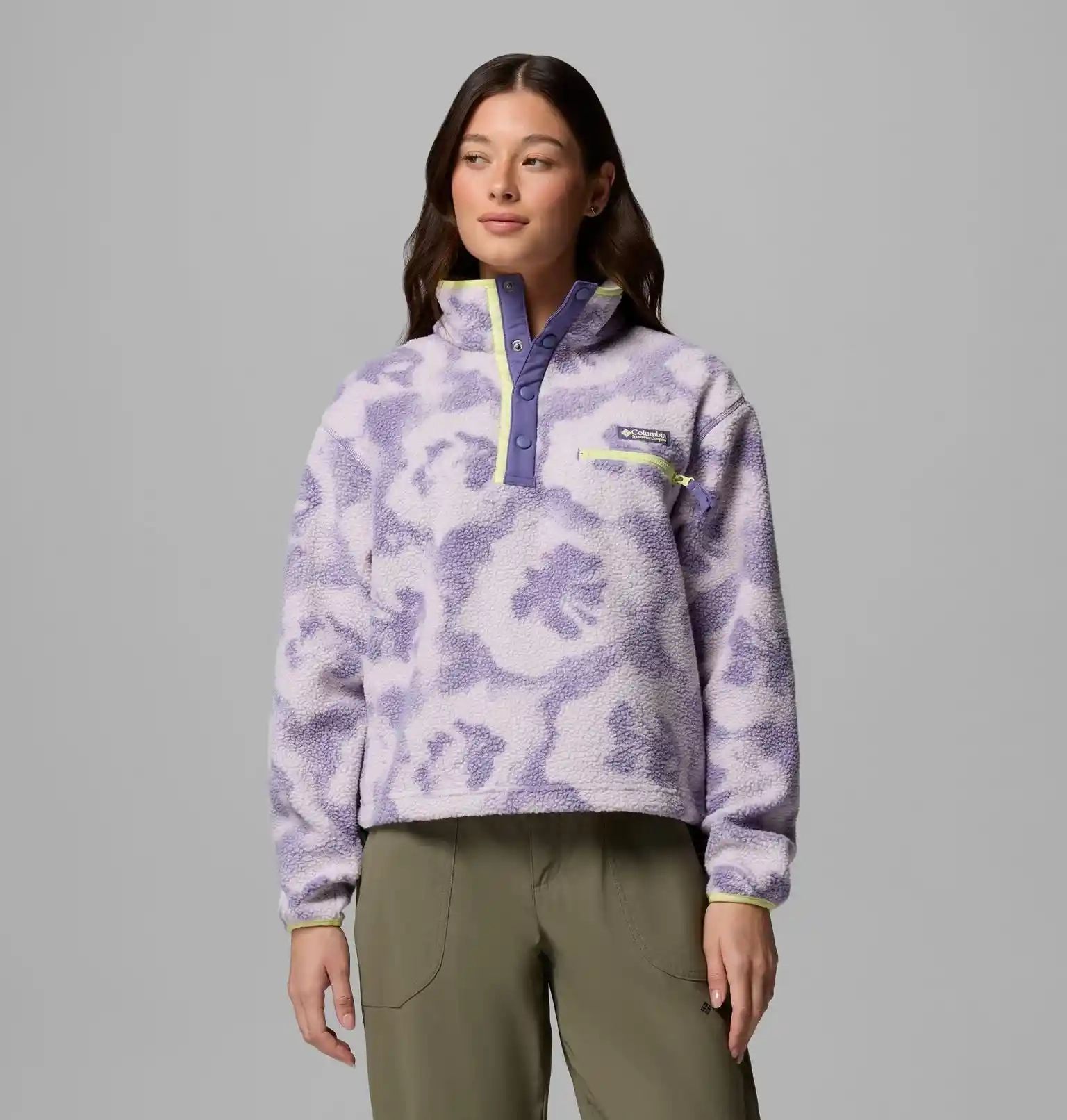 Polaire Femme Helvetia II Printed Cropped Stormwatch Sprayflower  - Polaire | Columbia