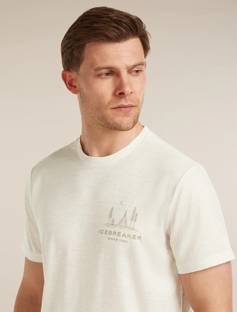 M Mer 150 Tech Lite Ss T-shirt Peaceful Pass Ecru Hthr - Tee Shirt Mc