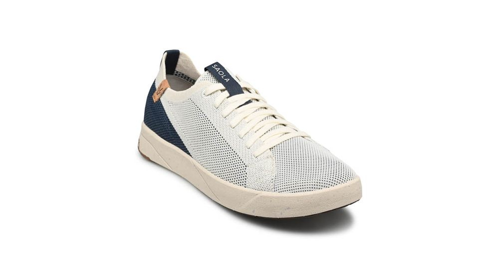 Cannon Knit 2.0 White Navy - Chaussures | Saola