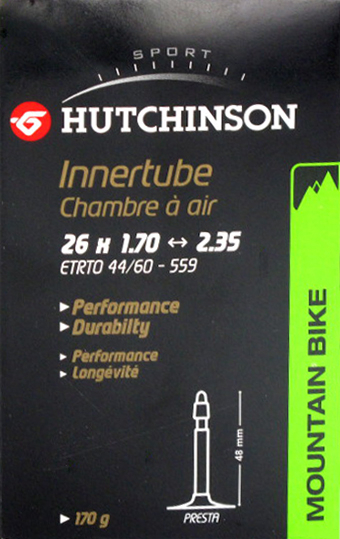 Chambre A Air Vtt Standard 26x1.7/2.35 Presta | Hutchinson
