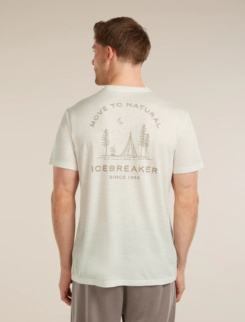 M Mer 150 Tech Lite Ss T-shirt Peaceful Pass Ecru Hthr - Tee Shirt Mc
