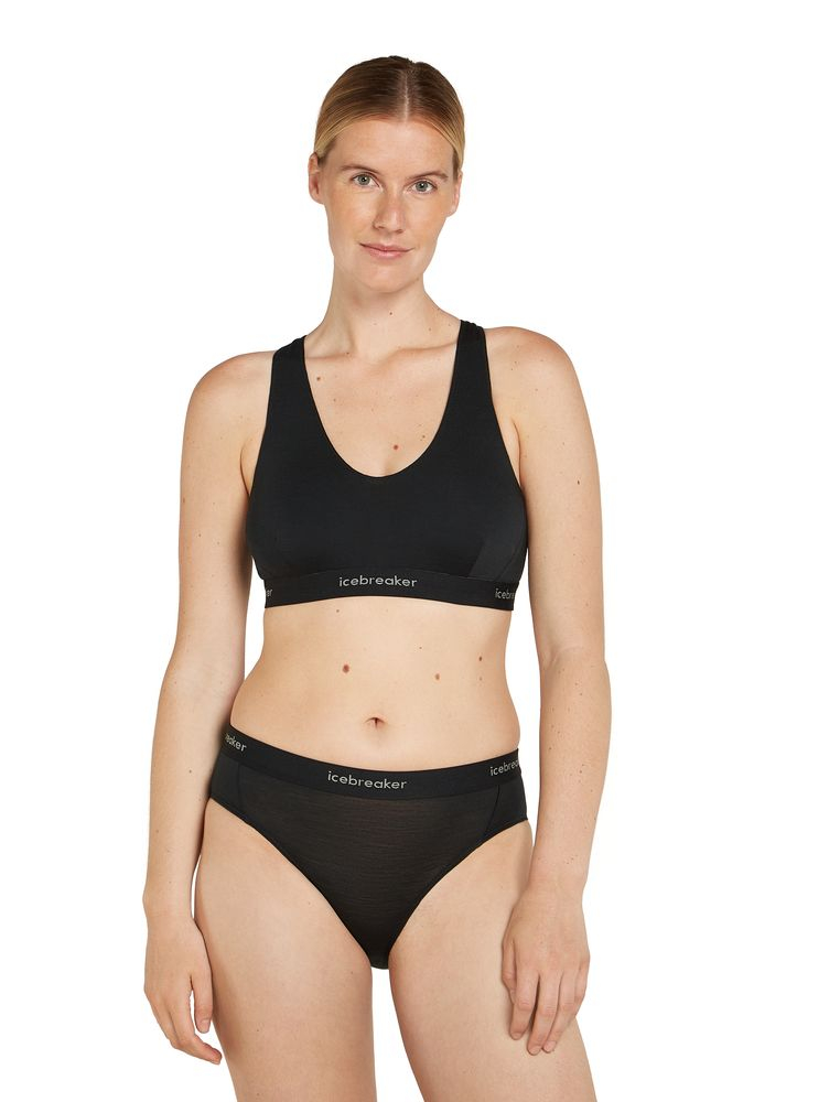 Brassiere Mer 125 Cool-lite Sprite Racerback Black | Icebreaker