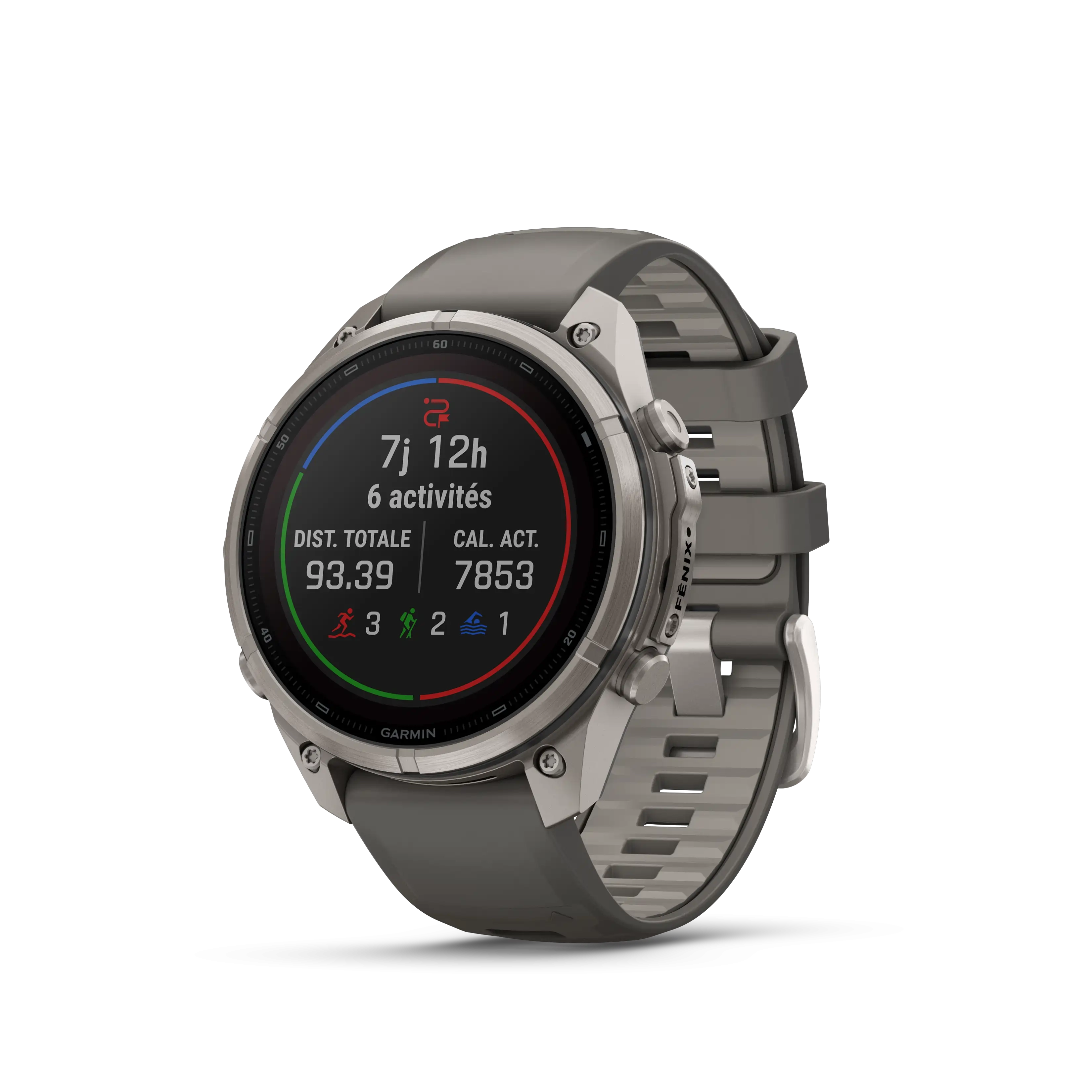 Fenix 9 Pro 47mm Solar Inreach Titane Pebble Silver Grey Band - Gps | Garmin