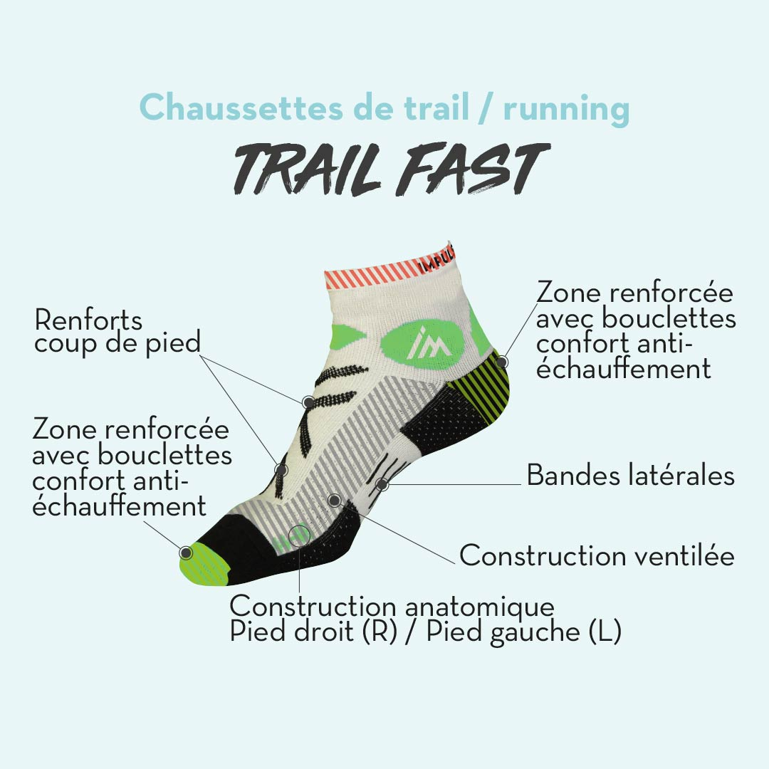 Chaussettes Trail Fast Vert X1p - Chaussettes | Impulse Outdoor