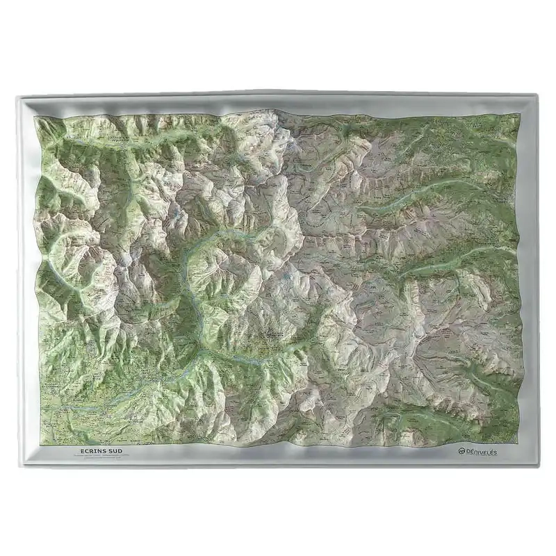 Carte En Relief Ecrins Sud - Equipement Outdoor | Deniveles Editions