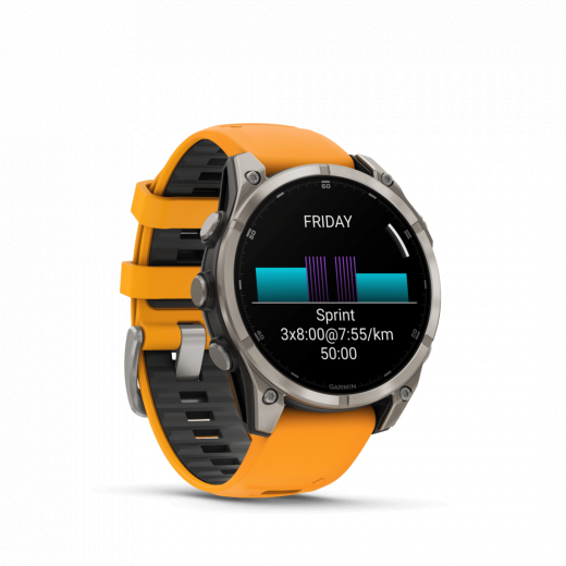 Fenix 8 47mm Amoled Sapphire Titane  Graphite - Gps Running | Garmin