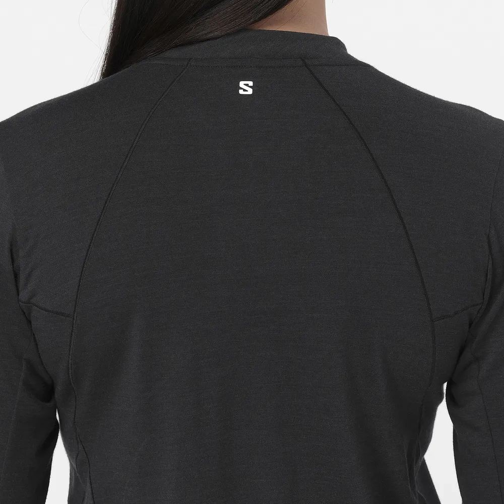 T-Shirt Femme Sense Merino Deep Black - Tee Shirt Ml | Salomon