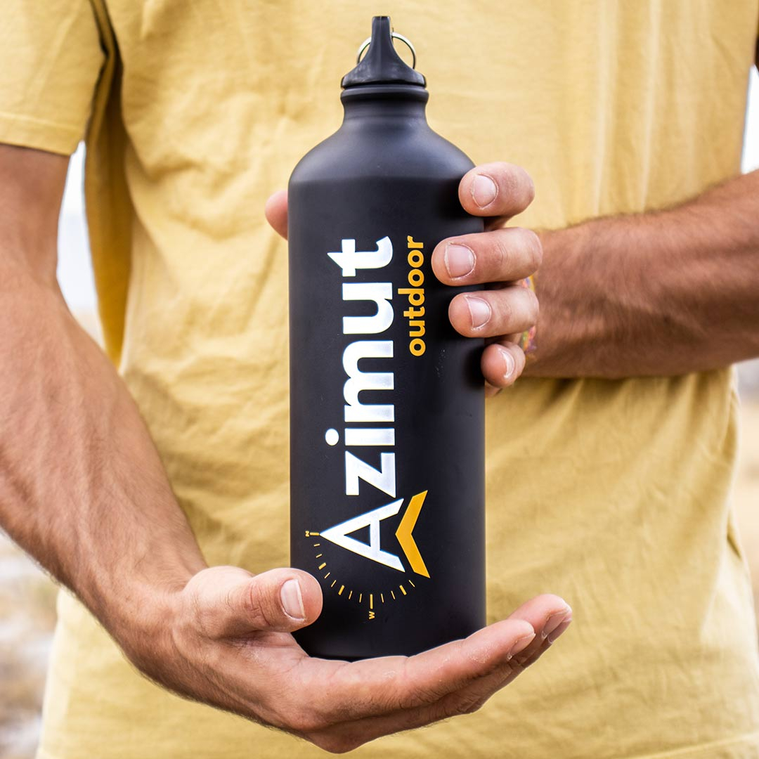 Gourde Aluminium 1l - Noire - Gourde Rigide | Azimut Outdoor