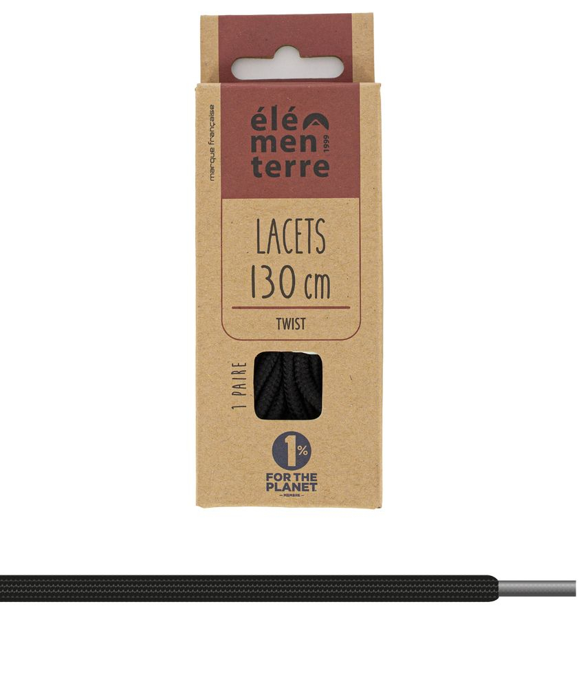 Lacets Twist Noir - Lacets | Elementerre
