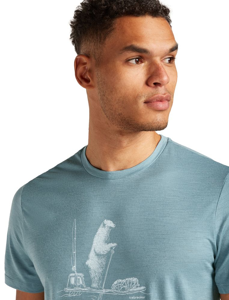 T-shirt Merino 150 Tech Lite Pol Paddle Blue Ash | Icebreaker