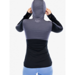 Merino Icebreaker 200 Realfleece Descender LS ZIP H GRAPHITE/Noir Femme