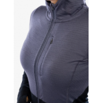 Merino Icebreaker 200 Realfleece Descender LS ZIP H GRAPHITE/Noir Femme