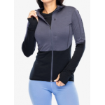 Merino Icebreaker 200 Realfleece Descender LS ZIP H GRAPHITE/Noir Femme