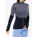 Merino Icebreaker 200 Realfleece Descender LS ZIP H GRAPHITE/Noir Femme