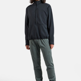 Polaire Grid Fleece 1/2 Zip Black Melange