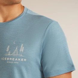 M Mer 150 Tech Lite Ss T-shirt Peaceful Pass Flint Blue - Tee Shirt Mc