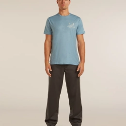 M Mer 150 Tech Lite Ss T-shirt Peaceful Pass Flint Blue - Tee Shirt Mc