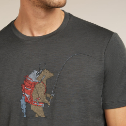 M Mer 150 Tech Lite Ss T-shirt Bear Catch Obsidian - Tee Shirt Mc