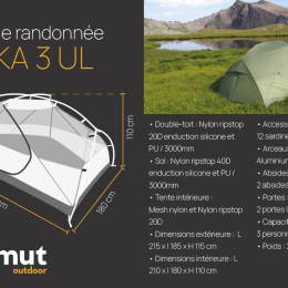 Treka 3 Ul Tente Randonnée 3 Places - Tente | Azimut Outdoor
