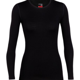 T-shirt Femme 260 Tech Ls Crewe Noir - Tee Shirt Ml | Icebreaker