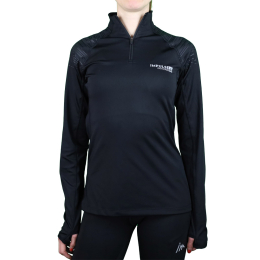 Ladies Fleece 1/2 Zip Top Trail+ Black | Impulse Outdoor