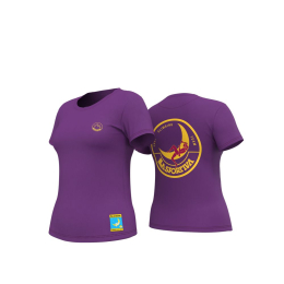 T-Shirt Femme Climbing On The Moon Viola Giallo - Tee Shirt Mc