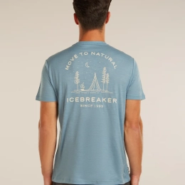 M Mer 150 Tech Lite Ss T-shirt Peaceful Pass Flint Blue - Tee Shirt Mc
