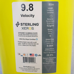 Velocity 9,8mm Blue Xeros 80m - Cordes A Simple | Sterling Rope