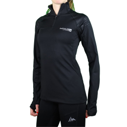 Ladies Fleece 1/2 Zip Top Trail+ Black | Impulse Outdoor