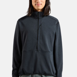 Polaire Grid Fleece 1/2 Zip Black Melange