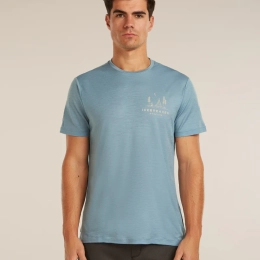 M Mer 150 Tech Lite Ss T-shirt Peaceful Pass Flint Blue - Tee Shirt Mc