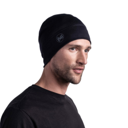 Bonnet Merino Lightweight Solid Black - Bonnet | Buff