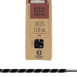 Lacets Twist Noir Gris - Lacets | Elementerre