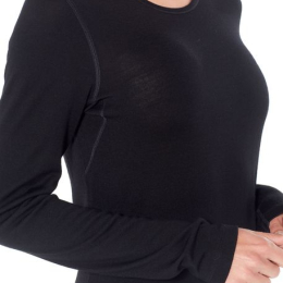 T-shirt Femme 260 Tech Ls Crewe Noir - Tee Shirt Ml | Icebreaker