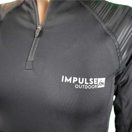 Ladies Fleece 1/2 Zip Top Trail+ Black | Impulse Outdoor